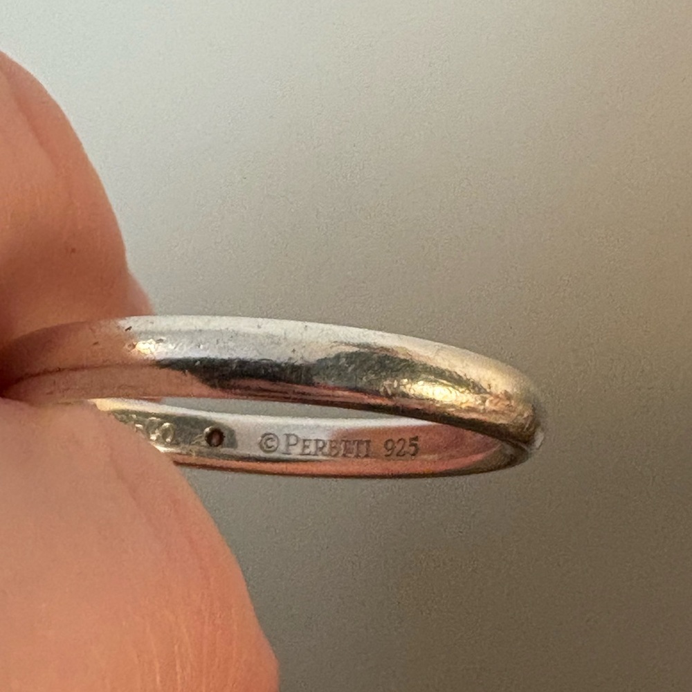Tiffany & Co. Silver Elsa Peretti Diamond Ring, size 8 - Picture 3 of 4